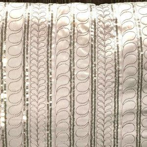 S.L. Home Fashions Pillow Pale Blue Cover Silver Sequin Design 100% Cotton Cover